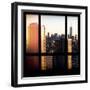 View from the Window - Manhattan Buildings at Sunset-Philippe Hugonnard-Framed Photographic Print