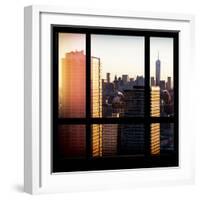 View from the Window - Manhattan Buildings at Sunset-Philippe Hugonnard-Framed Photographic Print