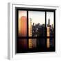 View from the Window - Manhattan Buildings at Sunset-Philippe Hugonnard-Framed Photographic Print