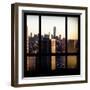 View from the Window - Manhattan Buildings at Sunset-Philippe Hugonnard-Framed Photographic Print