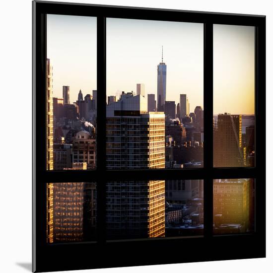 View from the Window - Manhattan Buildings at Sunset-Philippe Hugonnard-Mounted Photographic Print