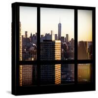 View from the Window - Manhattan Buildings at Sunset-Philippe Hugonnard-Stretched Canvas