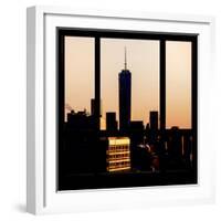 View from the Window - Manhattan Buildings at Sunset-Philippe Hugonnard-Framed Photographic Print