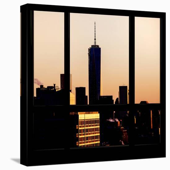 View from the Window - Manhattan Buildings at Sunset-Philippe Hugonnard-Stretched Canvas