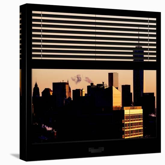 View from the Window - Manhattan Buildings at Sunset-Philippe Hugonnard-Stretched Canvas