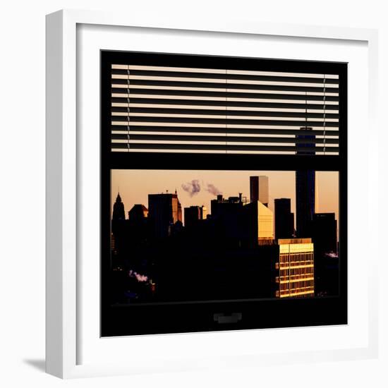 View from the Window - Manhattan Buildings at Sunset-Philippe Hugonnard-Framed Photographic Print