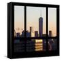 View from the Window - Manhattan Buildings at Sunset-Philippe Hugonnard-Framed Stretched Canvas