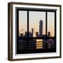 View from the Window - Manhattan Buildings at Sunset-Philippe Hugonnard-Framed Photographic Print