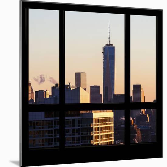 View from the Window - Manhattan Buildings at Sunset-Philippe Hugonnard-Mounted Photographic Print