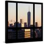 View from the Window - Manhattan Buildings at Sunset-Philippe Hugonnard-Stretched Canvas