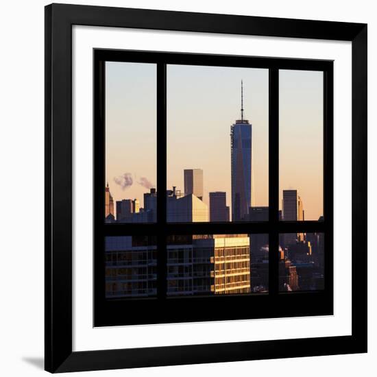 View from the Window - Manhattan Buildings at Sunset-Philippe Hugonnard-Framed Photographic Print