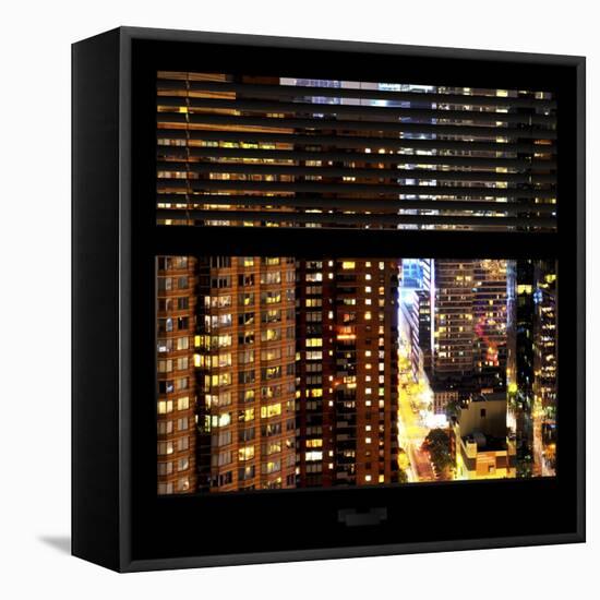 View from the Window - Manhattan Buildings-Philippe Hugonnard-Framed Stretched Canvas