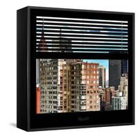 View from the Window - Manhattan Buildings-Philippe Hugonnard-Framed Stretched Canvas