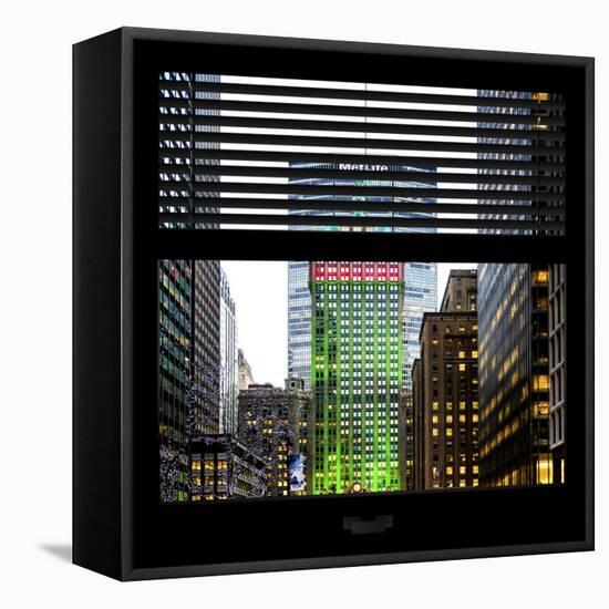 View from the Window - Manhattan Buildings-Philippe Hugonnard-Framed Stretched Canvas