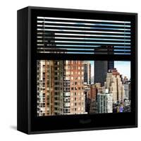 View from the Window - Manhattan Buildings-Philippe Hugonnard-Framed Stretched Canvas