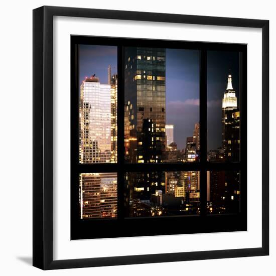 View from the Window - Manhattan Night-Philippe Hugonnard-Framed Photographic Print