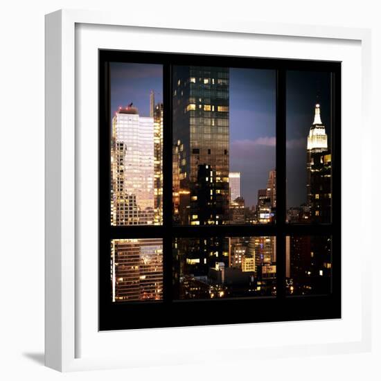 View from the Window - Manhattan Night-Philippe Hugonnard-Framed Photographic Print