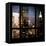 View from the Window - Manhattan Night-Philippe Hugonnard-Framed Stretched Canvas