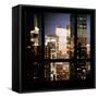 View from the Window - Manhattan Night-Philippe Hugonnard-Framed Stretched Canvas