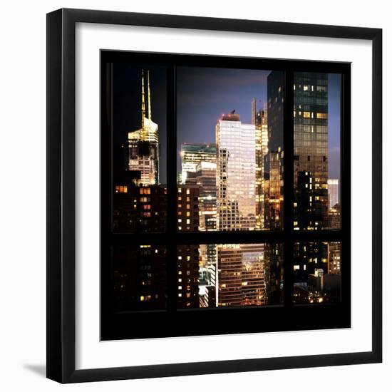 View from the Window - Manhattan Night-Philippe Hugonnard-Framed Photographic Print