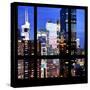 View from the Window - Manhattan Night-Philippe Hugonnard-Stretched Canvas