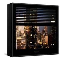 View from the Window - Manhattan Night-Philippe Hugonnard-Framed Stretched Canvas