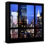 View from the Window - Manhattan Night-Philippe Hugonnard-Framed Stretched Canvas