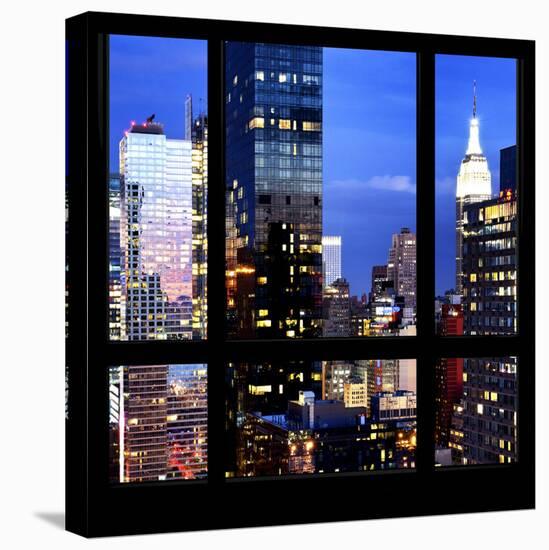 View from the Window - Manhattan Night-Philippe Hugonnard-Stretched Canvas