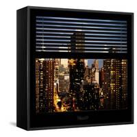 View from the Window - Manhattan Night-Philippe Hugonnard-Framed Stretched Canvas