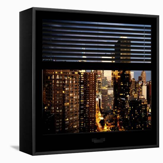 View from the Window - Manhattan Night-Philippe Hugonnard-Framed Stretched Canvas