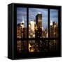 View from the Window - Manhattan Night-Philippe Hugonnard-Framed Stretched Canvas