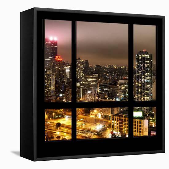 View from the Window - Manhattan Night-Philippe Hugonnard-Framed Stretched Canvas