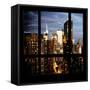 View from the Window - Manhattan Night-Philippe Hugonnard-Framed Stretched Canvas