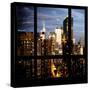 View from the Window - Manhattan Night-Philippe Hugonnard-Stretched Canvas