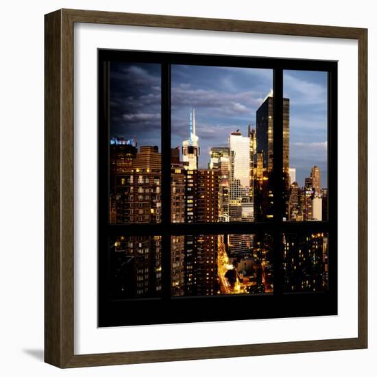 View from the Window - Manhattan Night-Philippe Hugonnard-Framed Photographic Print