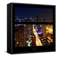 View from the Window - Manhattan Night-Philippe Hugonnard-Framed Stretched Canvas