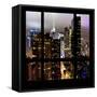 View from the Window - Manhattan Skyline by Night-Philippe Hugonnard-Framed Stretched Canvas