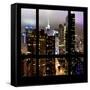 View from the Window - Manhattan Skyline by Night-Philippe Hugonnard-Framed Stretched Canvas