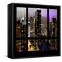 View from the Window - Manhattan Skyline by Night-Philippe Hugonnard-Framed Stretched Canvas