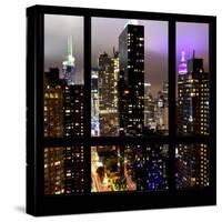 View from the Window - Manhattan Skyline by Night-Philippe Hugonnard-Stretched Canvas