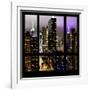 View from the Window - Manhattan Skyline by Night-Philippe Hugonnard-Framed Photographic Print