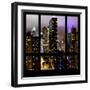 View from the Window - Manhattan Skyline by Night-Philippe Hugonnard-Framed Photographic Print