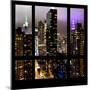 View from the Window - Manhattan Skyline by Night-Philippe Hugonnard-Mounted Photographic Print