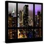 View from the Window - Manhattan Skyline by Night-Philippe Hugonnard-Stretched Canvas