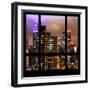 View from the Window - Manhattan Skyline by Night-Philippe Hugonnard-Framed Photographic Print