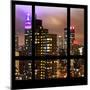 View from the Window - Manhattan Skyline by Night-Philippe Hugonnard-Mounted Photographic Print