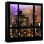 View from the Window - Manhattan Skyline by Night-Philippe Hugonnard-Framed Stretched Canvas