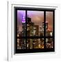 View from the Window - Manhattan Skyline by Night-Philippe Hugonnard-Framed Photographic Print