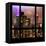 View from the Window - Manhattan Skyline by Night-Philippe Hugonnard-Framed Stretched Canvas