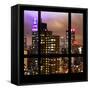 View from the Window - Manhattan Skyline by Night-Philippe Hugonnard-Framed Stretched Canvas